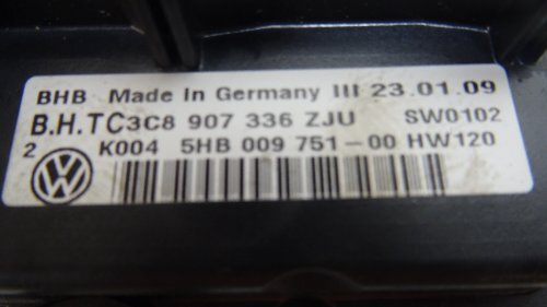 VOLKSWAGEN GOLF MK6 5K (08 > 12) CLIMATE CONTROL PANEL 3C8907336ZJU