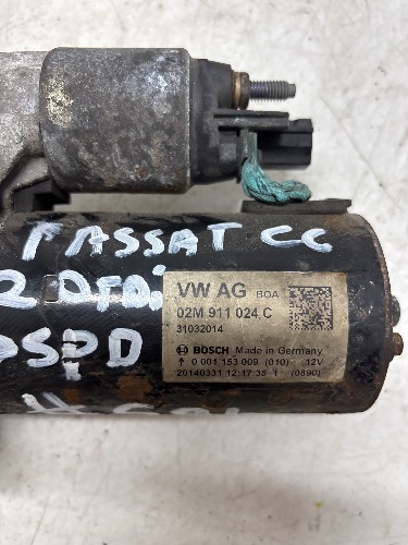 VW Passat CC MK1 (2012-2017) 2.0 TDI 6 Speed Starter Motor