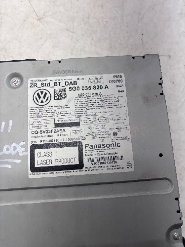 Volkswagen Golf MK7 (2012-2017) Sat Nav Stereo Head Unit (No Code)